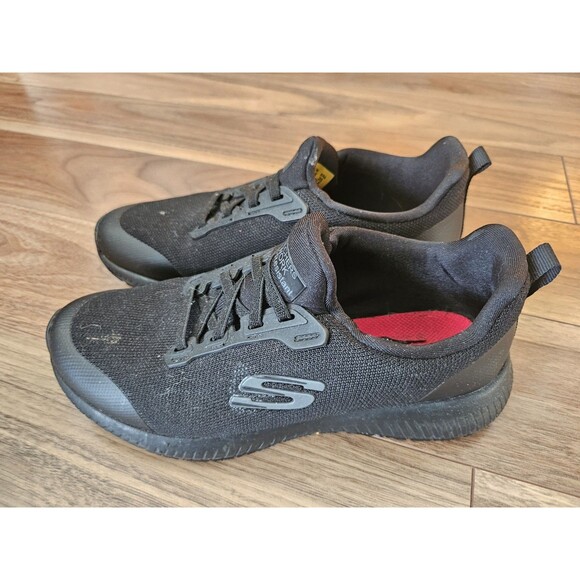Skechers Womens Squad SR Slip Resistant Food Service Shoes, Size 6.5 M, Black - Picture 2 of 16